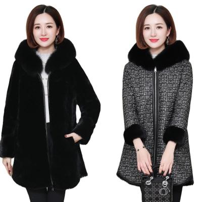 China 2021 QUICK DRY new high end thick faux fur hooded coat with faux fur on both sides for sale