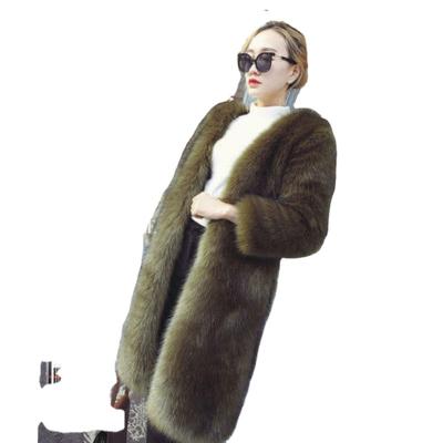 China New Winter Anti-wrinkle Fox Fur Women's Plush Fleece Coat Mid Length Women Imitation Fur Coat Women Thickening for sale