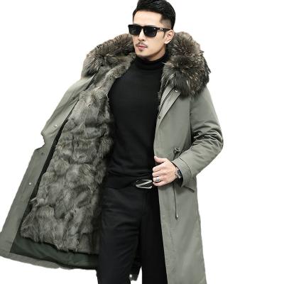 China 2022 New Breathable Men Over - Knee Long Thickened Men's Faux Fur Coat Detachable Faux Fox Fur Coat for sale