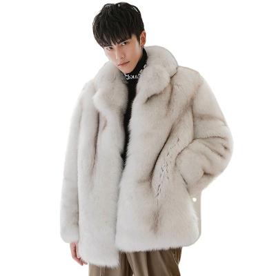 China 2020 Mid Length Cotton And Imitation Fur Coat Mens Anti-wrinkle New Thick Fox Fur Coat for sale