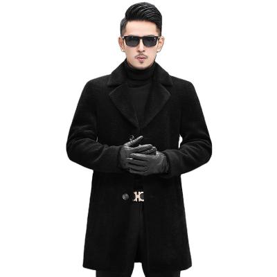 China Mid-Length All-in-One Korean Style Mid Length All-in-One Woolen Mid-Length Viable Shearling Fur Coat Mens Shearling Coat Men's Thick Sheep Coat for sale