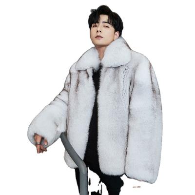 China New Winter Men's Thickened Faux Fur Fox Fur Coat One Fox Fur Lapel Coat Youth Viable for sale