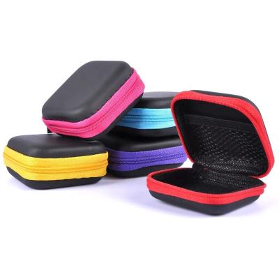 China Shell Storage Travel Zipper Square dustproof shockproof waterproof Carry Eva Hard Earphone Carrying Case simple for sale