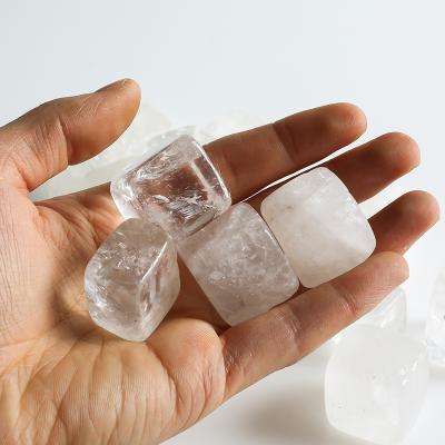 China Europe Natural White Cube Crystal Stone Polished Clear Quartz Tumbled Gemstone Stone Cubes for sale