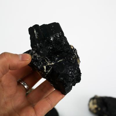 China Wholesale Natural Rough Black Tourmaline Crystal Stone Tumbled Stone For Raw Healing From Europe for sale