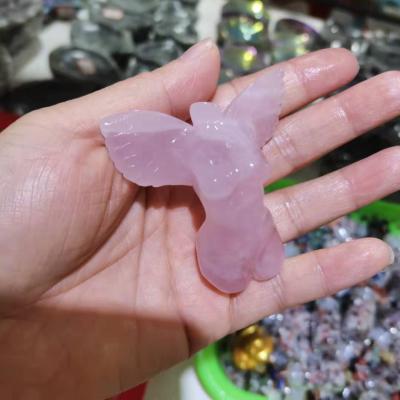 China Europe Rose Quartz Lady Natural Fairy Carving Goddess Healing Crystal Figurine Wholesale for sale