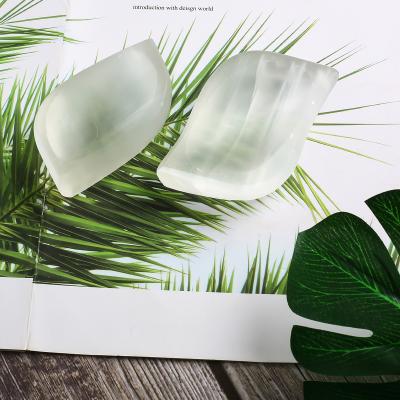 China Europe Wholesale High Quality Natural Hand Carved White Crystal Sheet Shaped Bowl for sale