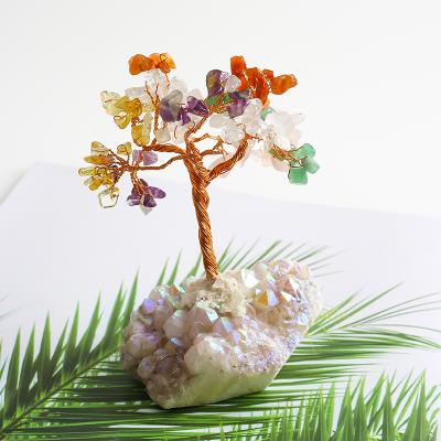 China Europe Hot Selling Wholesale Natural Rich Tree Opens Quartz Bonsai Crystal for sale