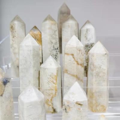 China Wholesale Natural Ornaments from Europe Coral Jade Convalescent Stone Crystal Tower for sale