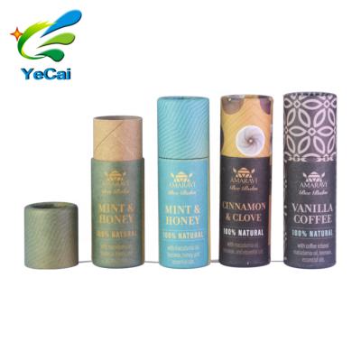 China Recyclable 100% Natural Cardboard Paper Lip Balm Leakproof Empty Paper Tube for sale