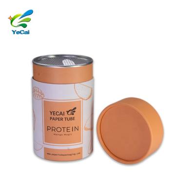 China Recycled Materials Low Price Spices / Nuts Paper Compound Can Food Paper Tube Airtight Packaging With Aluminum Foil for sale