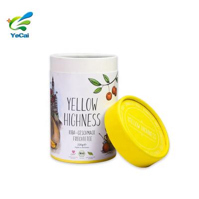 China 2021 Hot Unique Recycled Materials Aluminum Foil Lined Tea Tubes Coffee Cylinder Cardboard Tube Packaging Packaging for sale