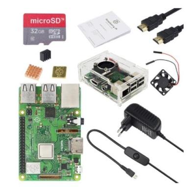 China Official Raspberry Pi 3 B Plus Raspberry Pi Kits + 3A Power Model Adapter + Acrylic Case + Cooler + Cable For Raspberry Pi 3 B+ for sale