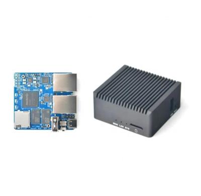 China OpenWrt Metal Shell Metal NanoPi R2S Application Gigabit Dual Port 1GB Mini System RK3328 Industrial Router for sale