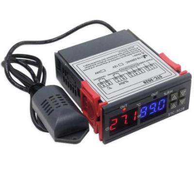 China 24 Hours Temperature Measurement STC-3028 Dual Display DC 24V Adjustable Temperature Controller Dual Temperature With 1M Cable STC-3028 for sale