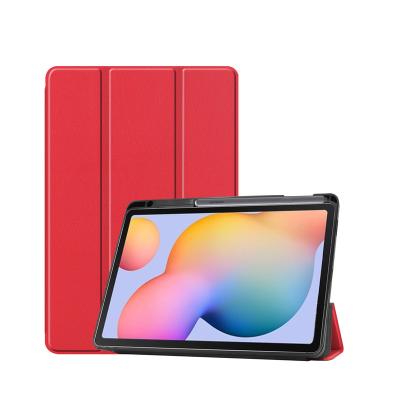 China Samsung s6 lite Samsung s6lite/p610 tablet leather case with pencil holder, silicone soft shell, magnetic suction screen auto rest for sale