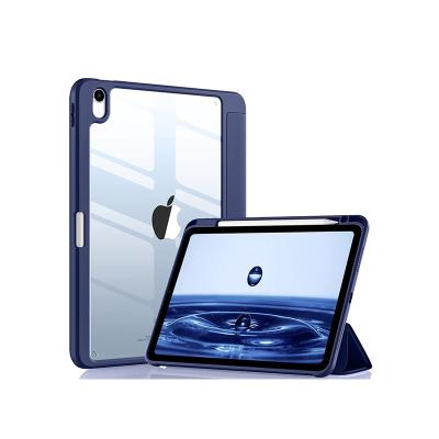 China Customized Shockproof IPad Air 10.9 Tablet Case and Pad Air 10.9 Inch Transparent Acrylic Pencil Holder Soft Shell Silicone Back Plate Panel for sale