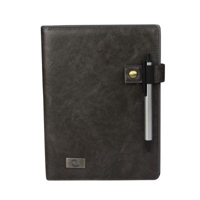 China A5 Spiral Spiral Soft Faux Leather Wire O Business Leather Notebooks With Pen for sale