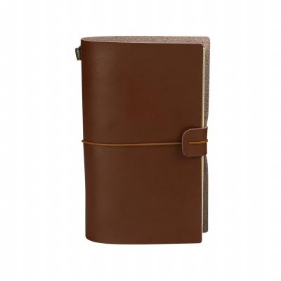 China A6 Mini Hand Pocket Soft Genuine Leather Cover Gift Notebooks With Elastic Closure for sale