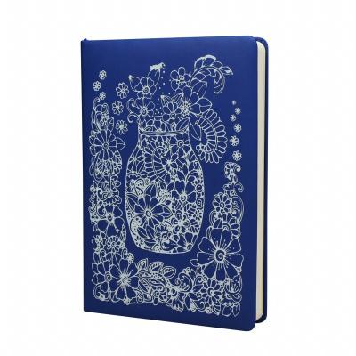 China Printed Soft Cover Printed PU Blue Soft Cover A5 Leather Notebooks for sale