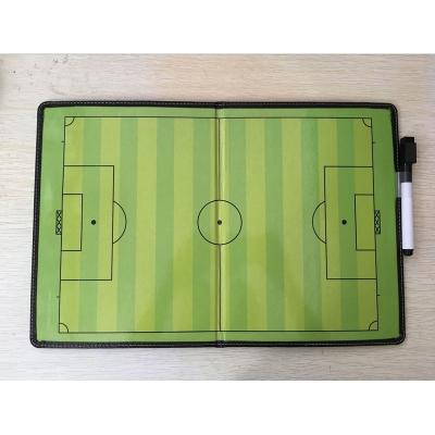 China Dry Erase Dry Erase Folding PU Leather Cover Football Tactics Coaching Board with Marker Pen for sale