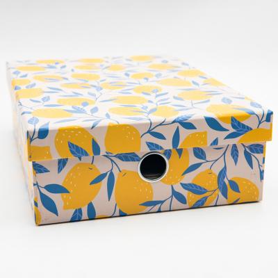 China Magazine Holder Cardboard Rigid Desktop File Storage Box With Full Color Printed for sale