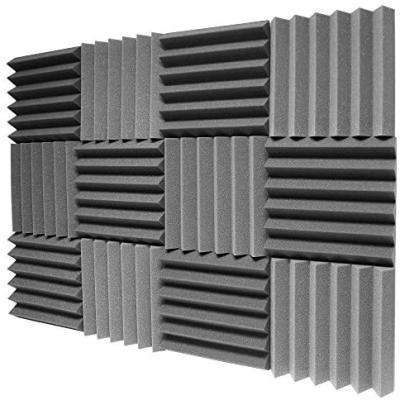 China Highly Effective Sound Absorption BOSTOP Charcoal Soundproofing Foam Sheets Acoustic Wall Panels Tiles for sale