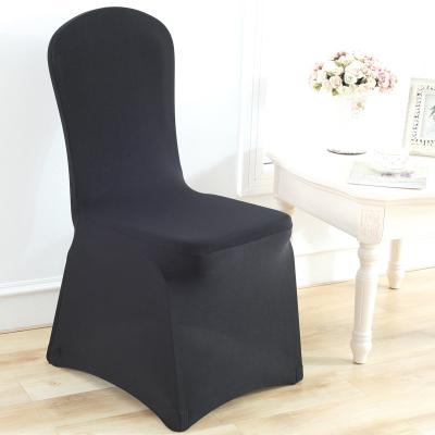 China Durable Elegant Machine Washable Oem Solid White Black Washable Polyester Spandex Elastic Stretch Party Wedding Banquet Dinning Event Chair Covers for sale