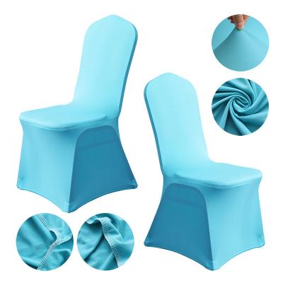 China Jacquard Factory Direct Pure Color Stretch Folding Spandex Chair Cover For Wedding Banquet Party Decoration for sale