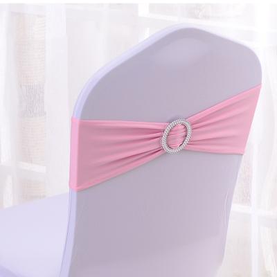 China Decoration Yantai Tongli Spandex Chair Elastic Bands With Buckle For Wedding Decorations for sale