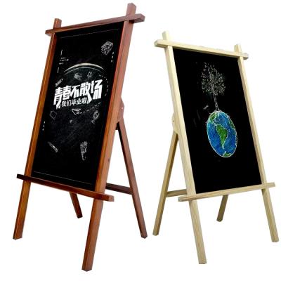 China Wood Wooden exhibition stand Blackboard billboard campaign poster stand ktboard vertical floor type display stand for sale