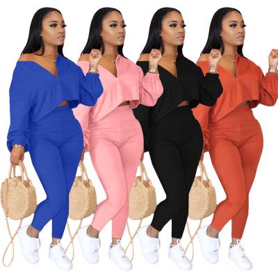 China Anti-pilling Popular Amazon Sale Women's Autumn Long Sleeve Shirt Leggings Tracksuit Plus Size Two-Piece Set Clothing for sale