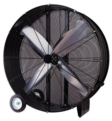 China Warehouse Factory Green House Heavy Duty Easy Mobile Strong Air Circulation Metal Ventilation Drum Fan Special Base For Industrial Exhaust for sale