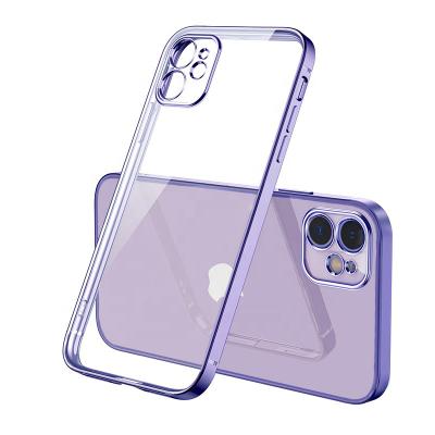 China Wholesale Fashion Dirt-resistant TPU Transparent Electroplating Soft Phone Case For iPhone 12 pro 12 11 pro 11 pro 11 Max XR Max XS X Max 8 7 P for sale