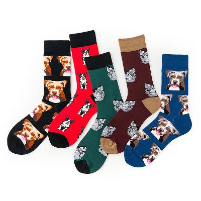 China Breathable Fashion Trendy Tube Socks Famous Animal Trend Casual Socks Mid-rise Cotton Men Socks Wholesale for sale