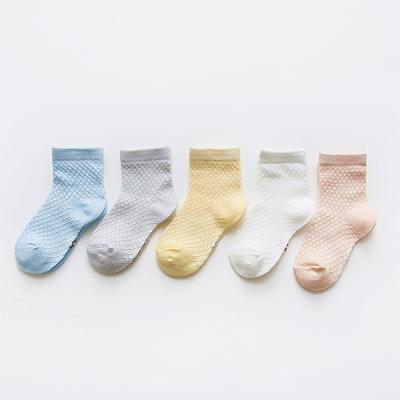 China 5 Pairs/Group 0-2Y Cute Newborn Toddler Girl Cotton Breathable Mesh Baby Socks Socks Baby Socks for sale