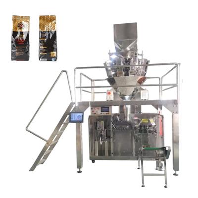 China Full Automatic Food Stand Poly Up Bags Zip Lock Pouch Filling And Sealing Bean Packing Machine for sale