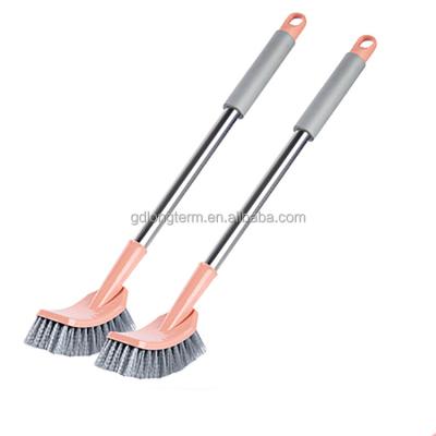 China The New Viable Creative Two Packs Toilet Brush PP Plastic No Long Dead Hair Corner Handle Brush Cleaning Soft Toilet Brush for sale