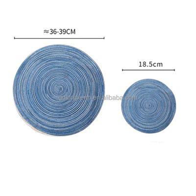 China Sustainable 18.5CM Hand-Woven Non-Slip And Anti-Scald Coaster Table Pads Dining Table Cloth Craft Placemat Insulation Plate Mat for sale