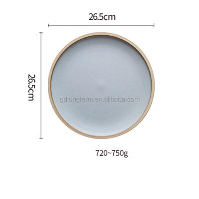 China Sustainable Nordic Western Style 10 Inch Luxury Porcelain White And Blue Restaurant Dinner Serving Ceramic Dishes And Dish for sale