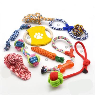 China A221 Amazon Selling Toy Stain Cotton Rope Molar Dog Toys Dog Chew Set Hot Viable Toy Combo For Aggressive Chewers for sale