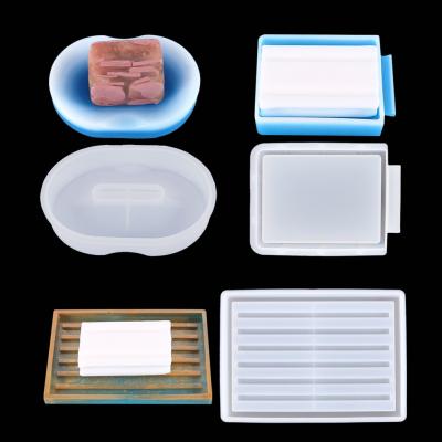 China Disposable DIY Crystal Epoxy Mold Drain Soap Box Silicon Mold Storage Box Resin Silicone Mold for sale