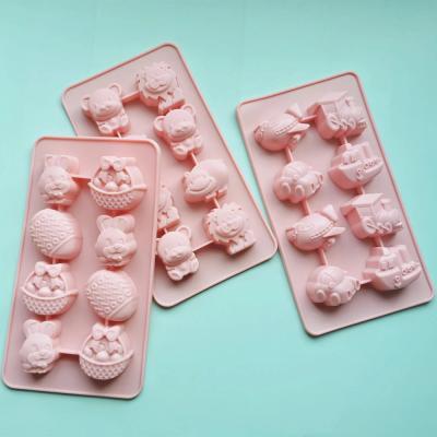 China Wholesale Disposable Chocolate Silicone Pudding Molds Car Easter Rabbit Shape Silicone Jelly Baking Animal Mold for sale