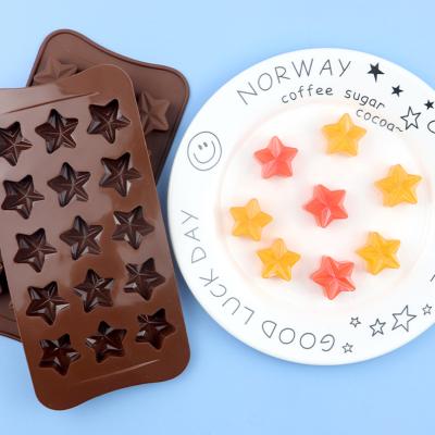 China High Temperature DIY Candy Mold Home Appliance 15 Cavities Star Silicone Chocolate Mold Ice Tray Mold Resistance Homemade Baking Mold for sale