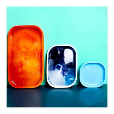 China A151 Disposable Plaster Mold Decoration Art Craft Oval Square Rectangle Tray Plate Epoxy Molds Aromatherapy Dish Mold for sale