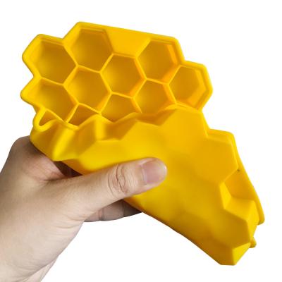 China Custom Home Appliance BPA Free 37 Cavity Ice Cubes Molds Collapsible Honeycomb Ice Cube Silicone Trays With Lid for sale