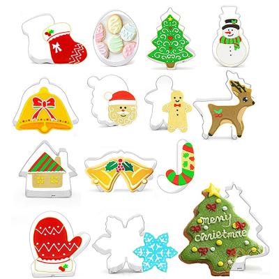 China Viable M155 3d Christmas Cookie Mold Stainless Steel Mold Custom Christmas Cookie Baking Cutters for sale