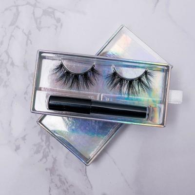 China yiernuo private label 3d mink sensitive mink lashes newest mink magnetic eyelashes with eyeline packing box for sale