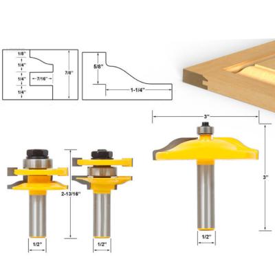 China L-N003 4# Panel Cabinet Door Expanded Router Bits Wood Trimming And Carving Set 3 - 3 Bit 1/2