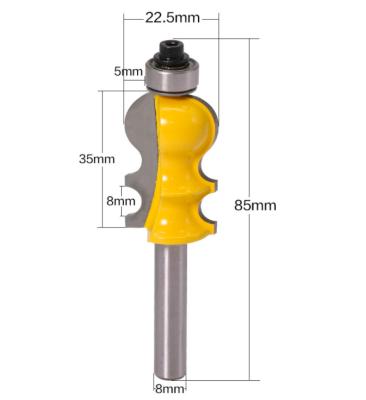 China L-N194 1PC architectural wood carving and tirmming router bit line 8mm leg knife for furniture making for sale